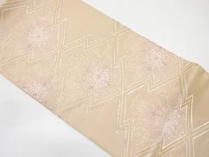 アンティーク　松皮菱に華紋模様織出し袋帯（着用可）